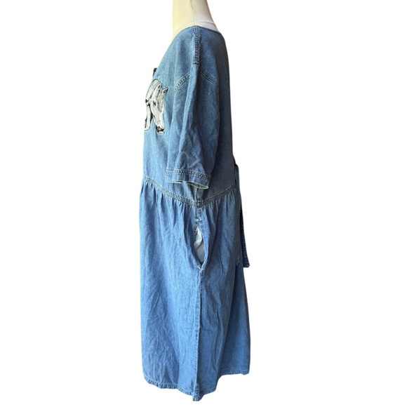 1990s Haik’s Horse Embroidered Denim Dress‎ - Picture 6 of 9